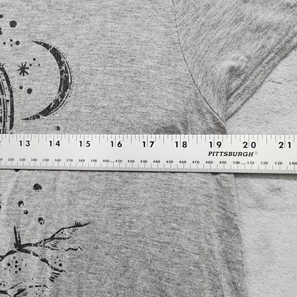 Roper Top Womens M Heathered Grey Scoop Neck Short Sleeve Back Cutout Cacti Tee - Picture 8 of 10